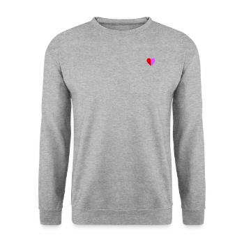Two-tone heart dark red-pink - Unisex Sweatshirt - salt & pepper - Front - Alina (178cm) & Michal (187cm)