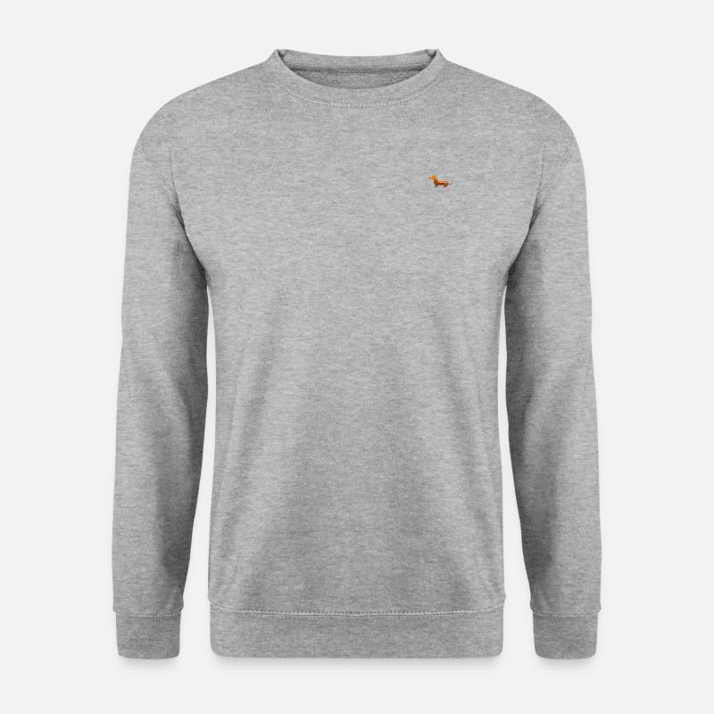 Kleiner süßer Dackel Karamell - Unisex Pullover - Weißgrau meliert