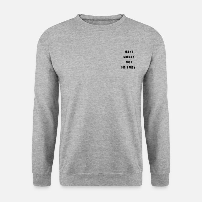 money not friends - Unisex Pullover - Weißgrau meliert