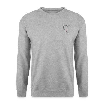 flower by heart - Unisex Pullover - Weißgrau meliert - Vorne - Alina (178cm) & Michal (187cm)