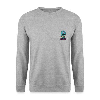EyeScreamDecor - Unisex Pullover - Weißgrau meliert - Vorne - Alina (178cm) & Michal (187cm)