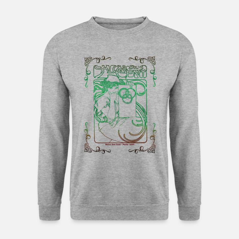 Alfons Mucha - Unisex Pullover - Weißgrau meliert