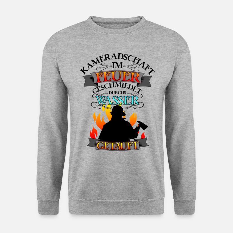 Feuerwehrmann - Unisex Pullover - Weißgrau meliert