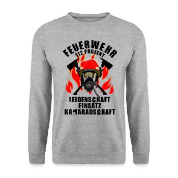 Fire Department 112 percent - Unisex Sweatshirt - salt & pepper - Front - Alina (178cm) & Michal (187cm)