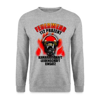 pompiers - Sweat-shirt Unisexe - gris chiné - Devant - Alina (178cm) & Michal (187cm)
