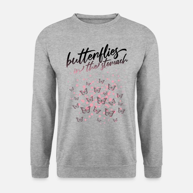 Schmetterling - Unisex Pullover - Weißgrau meliert