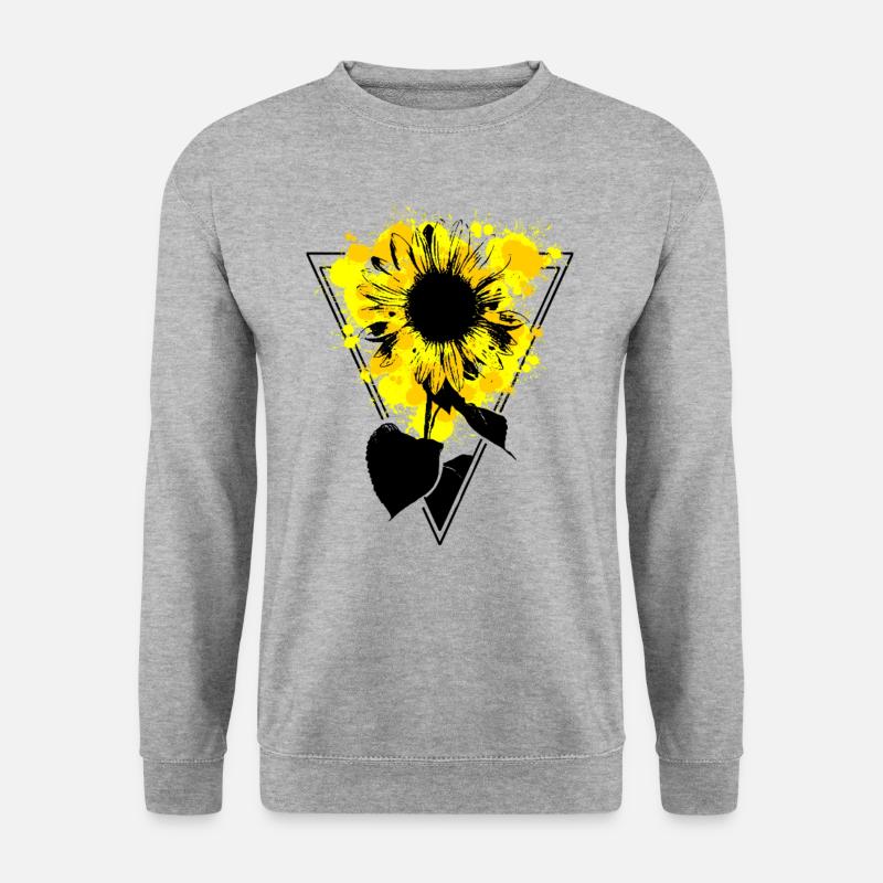 Sonnenblume kunstfoll - Unisex Pullover - Weißgrau meliert