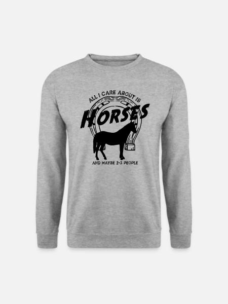 Pferdemotiv mit lustigen Spruch - Unisex Pullover - Weißgrau meliert