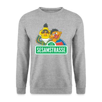 Sesame Street 123 With Ernie And Bert - Unisex Sweatshirt - salt & pepper - Front - Alina (178cm) & Michal (187cm)