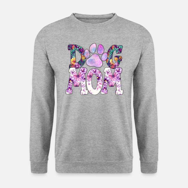 Hundemama - Unisex Pullover - Weißgrau meliert