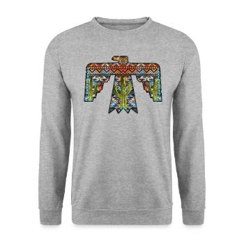 Aztec Free bird - Unisex Sweatshirt - salt & pepper - Front - Alina (178cm) & Michal (187cm)