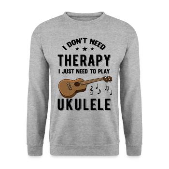 Nur Meine Ukulele lustiger Spruch - Unisex Pullover - Weißgrau meliert - Vorne - Alina (178cm) & Michal (187cm)