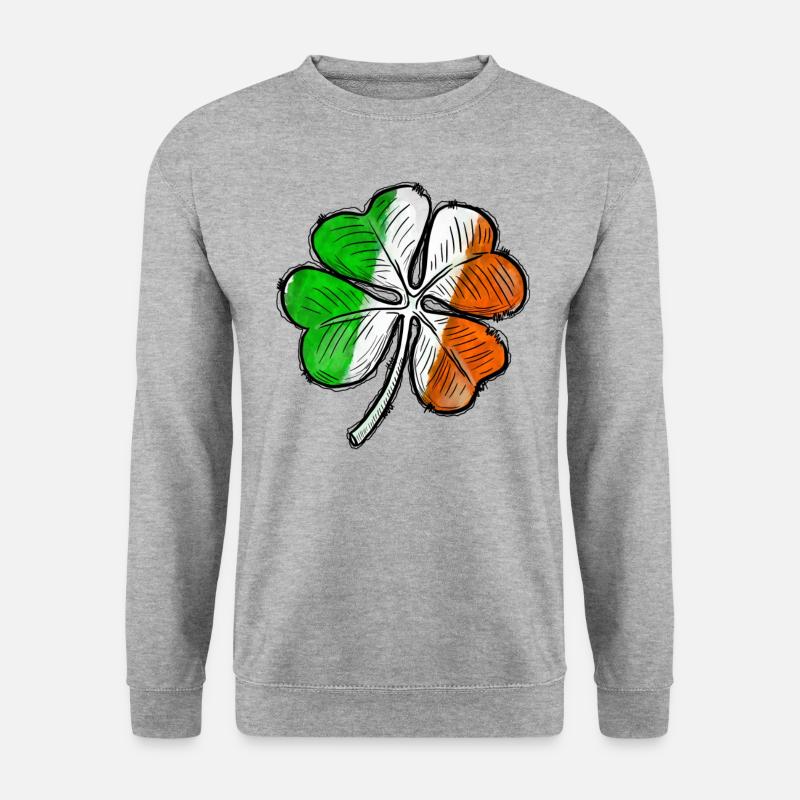 Irland Shamrock - Unisex Pullover - Weißgrau meliert