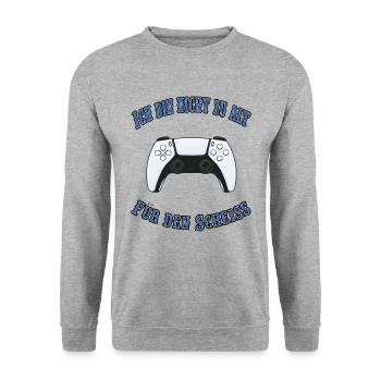 Ich bin nicht zu alt für den Scheiss - Unisex Pullover - Weißgrau meliert - Vorne - Alina (178cm) & Michal (187cm)