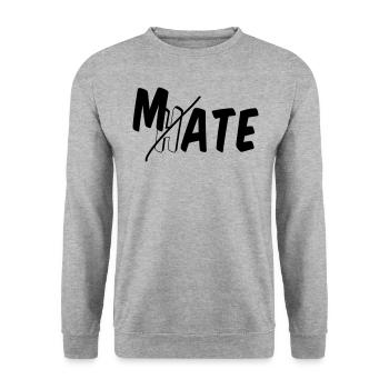 I mate you - Unisex Pullover - Weißgrau meliert - Vorne - Alina (178cm) & Michal (187cm)