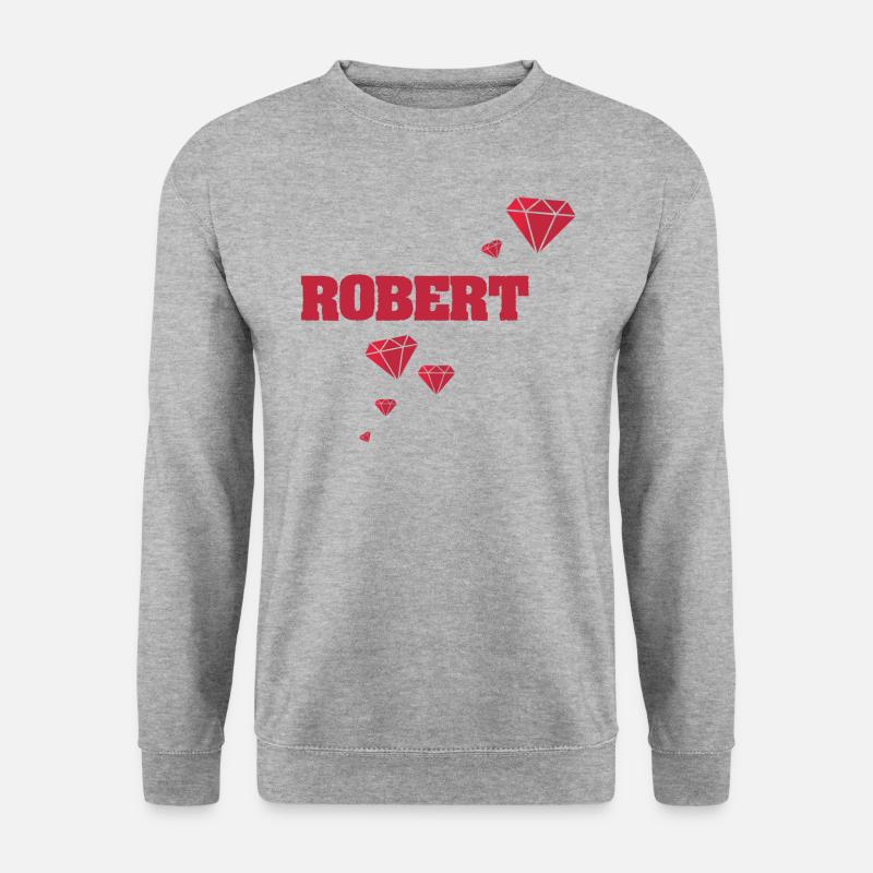 Geschenkidee Robert - Unisex Pullover - Weißgrau meliert