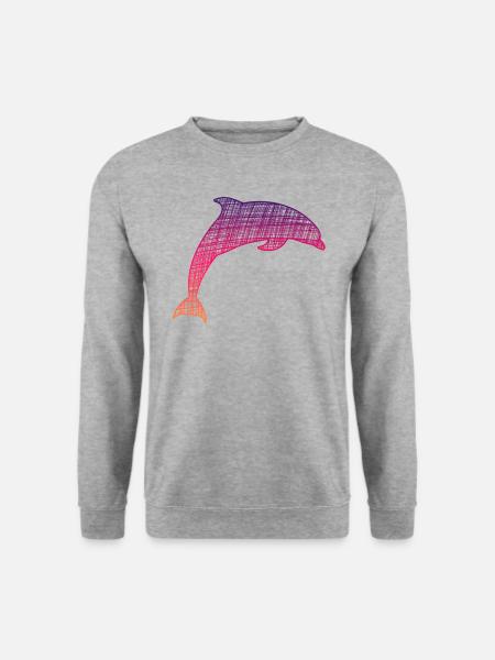 Delfi, Dolphin - Unisex Pullover - Weißgrau meliert