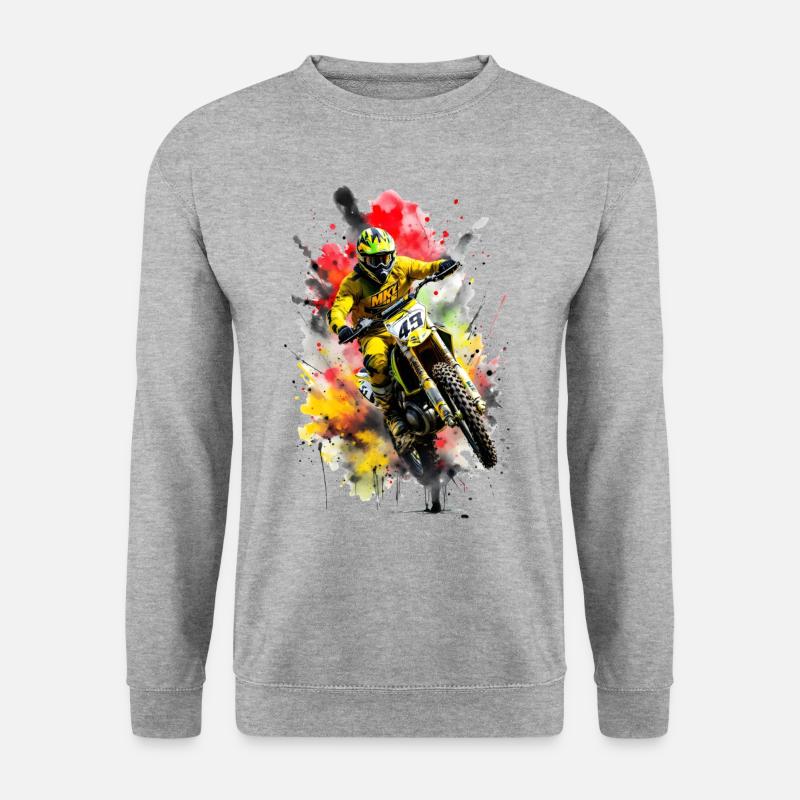 Motocross Splash - Unisex Pullover - Weißgrau meliert