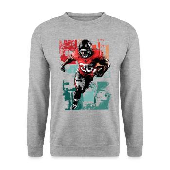 Joueur de football américain USA Amérique Sports Rétro - Sweat-shirt Unisexe - gris chiné - Devant - Alina (178cm) & Michal (187cm)