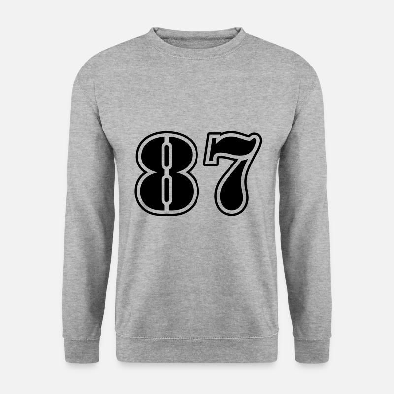 87 Zahl Symbol - Unisex Pullover - Weißgrau meliert