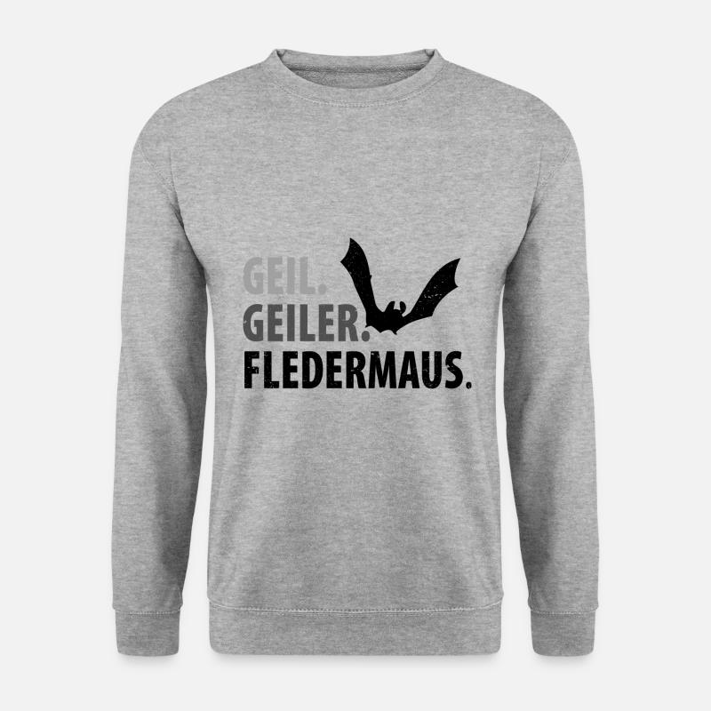 Fledermaus Fledermäuse - Unisex Pullover - Weißgrau meliert