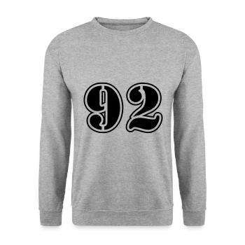 Symbole numérique 92 - Sweat-shirt Unisexe - gris chiné - Devant - Alina (178cm) & Michal (187cm)