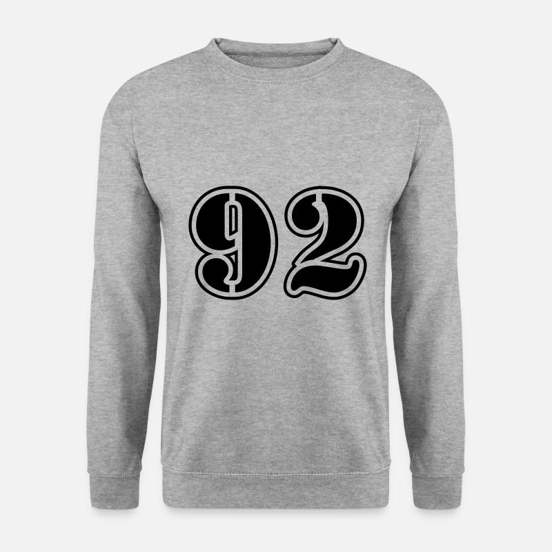 92 Zahl Symbol - Unisex Pullover - Weißgrau meliert
