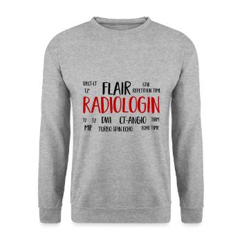 radiologin wolke - Unisex Pullover - Weißgrau meliert - Vorne - Alina (178cm) & Michal (187cm)