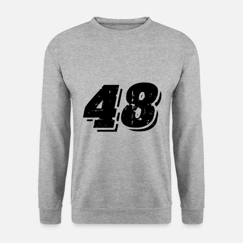 48 Zahl Symbol - Unisex Pullover - Weißgrau meliert