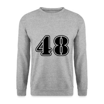 Symbole numérique 48 - Sweat-shirt Unisexe - gris chiné - Devant - Alina (178cm) & Michal (187cm)
