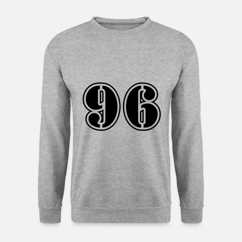 96 Zahl Symbol - Unisex Pullover - Weißgrau meliert
