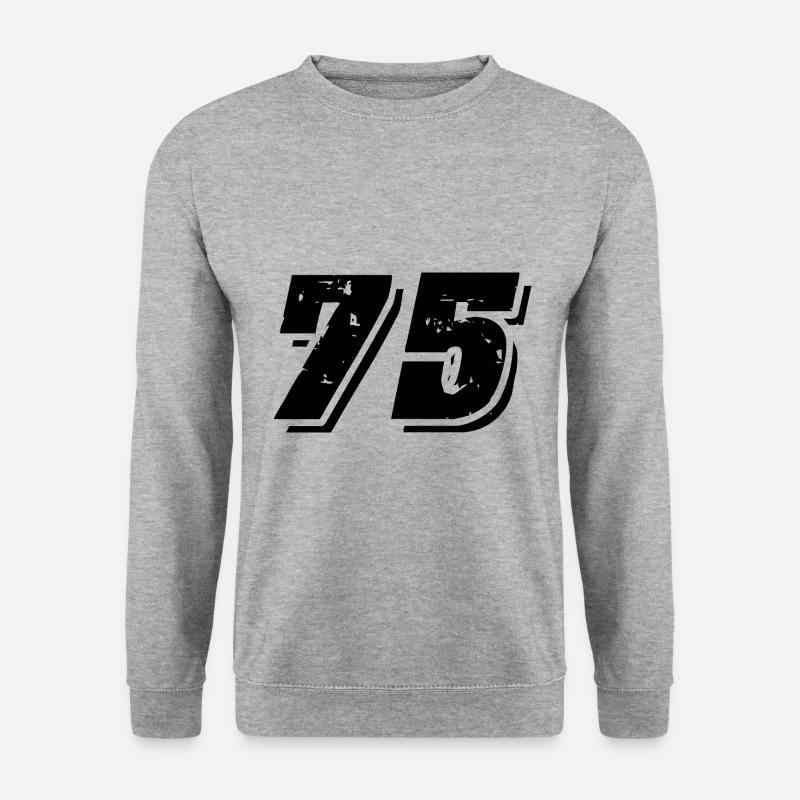 75 Zahl Symbol - Unisex Pullover - Weißgrau meliert