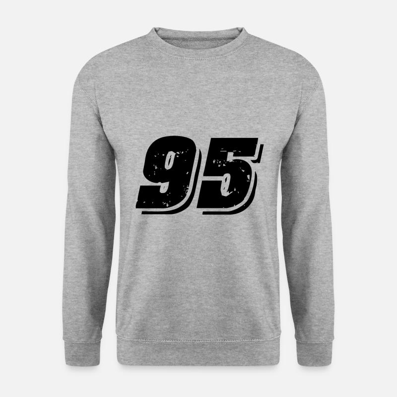 95 Zahl Symbol - Unisex Pullover - Weißgrau meliert