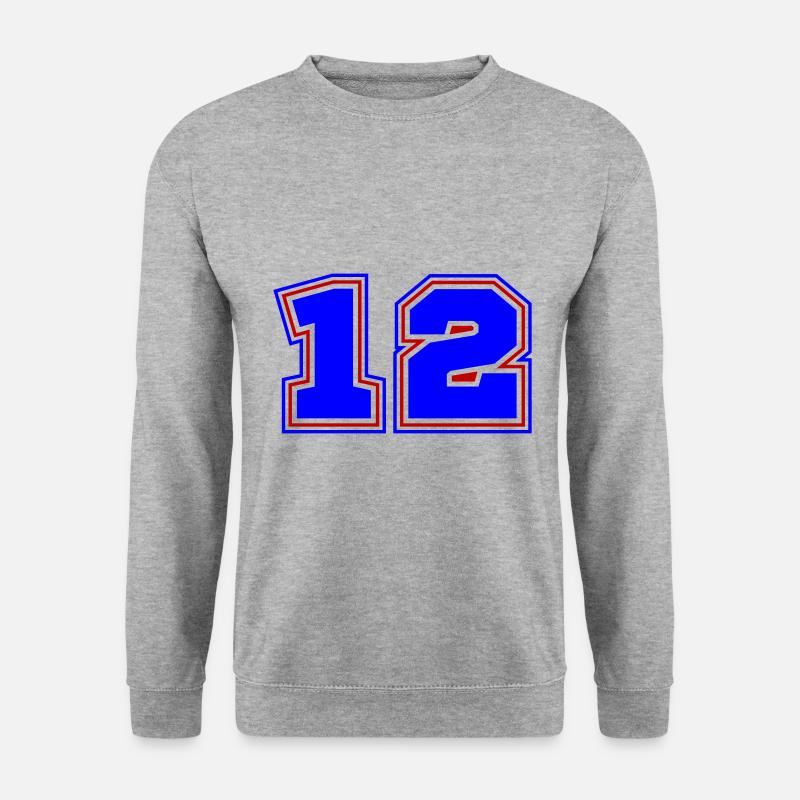12 Zahl nummer - Unisex Pullover - Weißgrau meliert