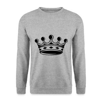 Krone Silhouette icon - Unisex Pullover - Weißgrau meliert - Vorne - Alina (178cm) & Michal (187cm)