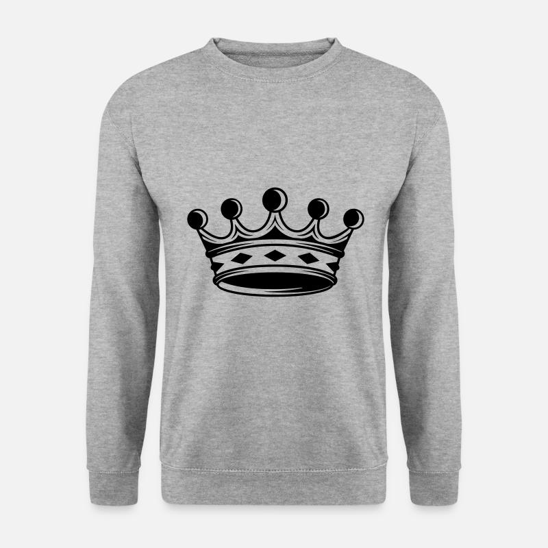 Krone Silhouette icon - Unisex Pullover - Weißgrau meliert