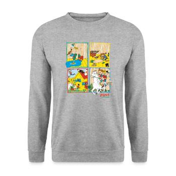 Pippi Longstocking And Her Friends Tiles - Unisex Sweatshirt - salt & pepper - Front - Alina (178cm) & Michal (187cm)