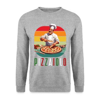Pizzaiolo Pizza Bäcker Italienische Küche - Unisex Pullover - Weißgrau meliert - Vorne - Alina (178cm) & Michal (187cm)