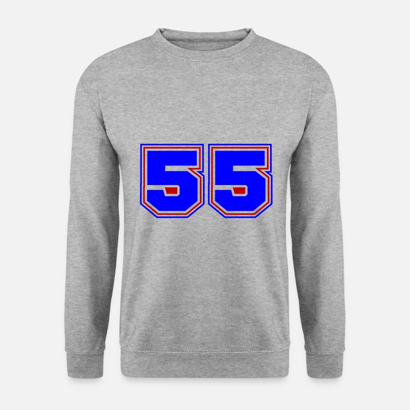 55 Zahl nummer - Unisex Pullover - Weißgrau meliert