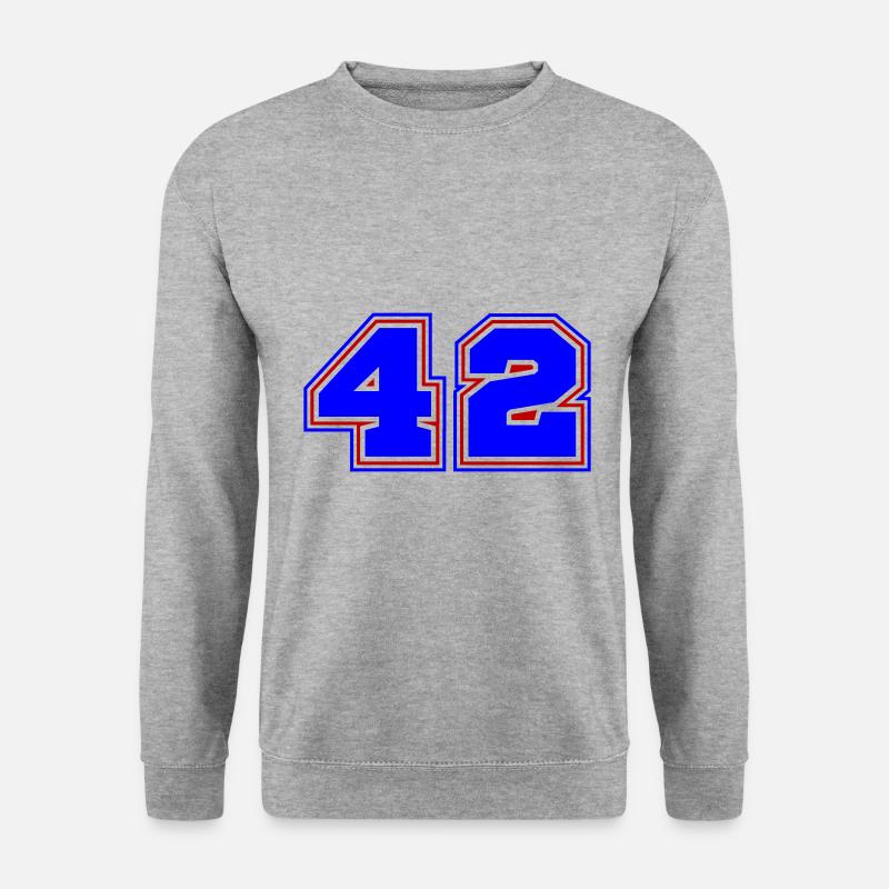 42 Zahl nummer - Unisex Pullover - Weißgrau meliert
