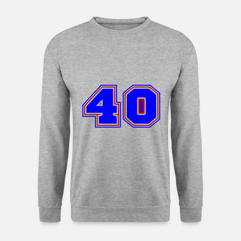 40 Zahl nummer - Unisex Pullover - Weißgrau meliert