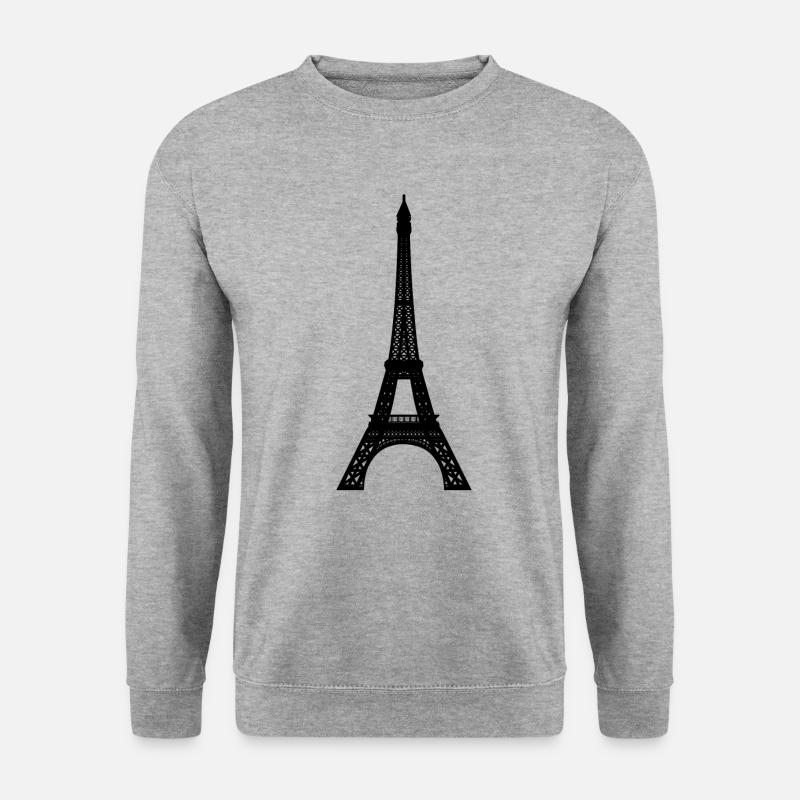 Eiffelturm - Unisex Pullover - Weißgrau meliert