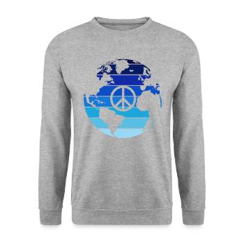 Peace - Unisex Pullover - Weißgrau meliert - Vorne - Alina (178cm) & Michal (187cm)
