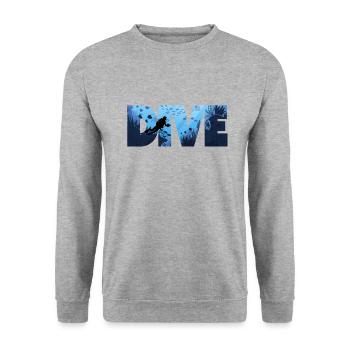 Diving in the deep ocean, diver gift - Unisex Sweatshirt - salt & pepper - Front - Alina (178cm) & Michal (187cm)