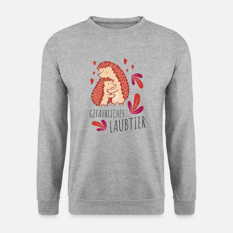 Gefährliches Laubtier Igel - Unisex Pullover - Weißgrau meliert