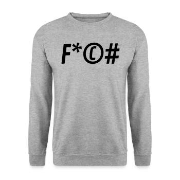 FCK lettering - Unisex Sweatshirt - salt & pepper - Front - Alina (178cm) & Michal (187cm)