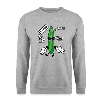 concombre, bande dessinée, comiccucombre, quoi, illustration - Sweat-shirt Unisexe - gris chiné - Devant - Alina (178cm) & Michal (187cm)