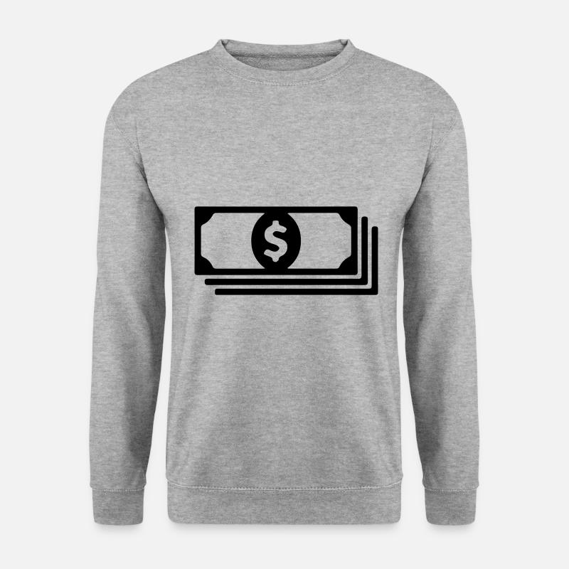 Cash Money Symbol - Unisex Pullover - Weißgrau meliert
