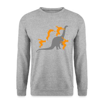 Parkour Parkour Runner Obstacle Parkour Dinosaures - Sweat-shirt Unisexe - gris chiné - Devant - Alina (178cm) & Michal (187cm)