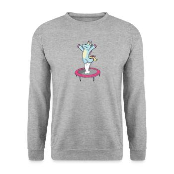 CHILDREN TRAMPOLINE UNICORN UNICORN fitness gymnastics - Unisex Sweatshirt - salt & pepper - Front - Alina (178cm) & Michal (187cm)